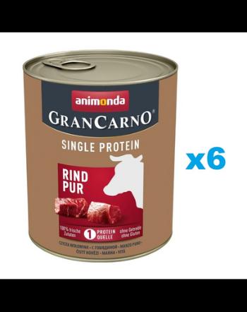 ANIMONDA Gran Carno Single Protein Adult Beef pur 6x800 g Set hrana umeda caine, cu vita