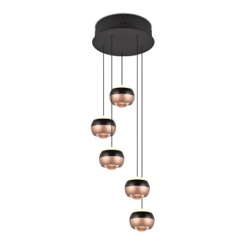 Lustră negru-arămiu  LED cu abajur din metal ø 30 cm Orbit – Trio Select