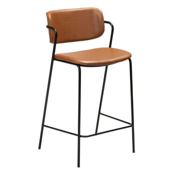 Scaun de bar din piele artificială DAN-FORM Denmark Zed, înălțime 95,5 cm, maro