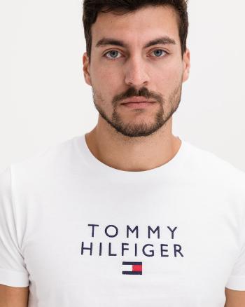 Tommy Hilfiger Embroidered Logo Tricou Alb