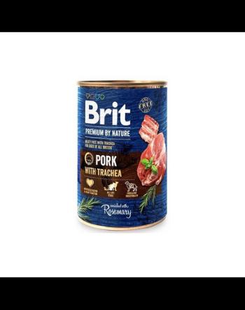 BRIT Premium by Nature 400 g hrana caine adult, carne de porc si esofag