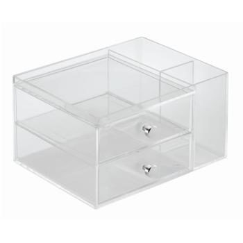 Organizator transparent cu 2 sertare iDesign, înălțime 12,7 cm