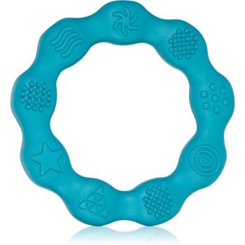 BabyOno Be Active Silicone Teether Ring jucărie pentru dentiție Blue 1 buc