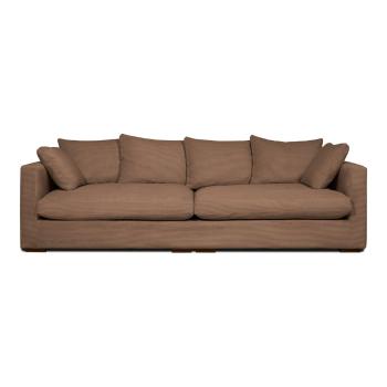 Canapea maro deschis cu tapițerie din catifea reiată  266 cm Comfy – Scandic