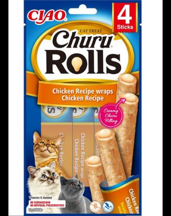 INABA Churu Rolls Chicken 4x10g rulouri pui pentru pisici