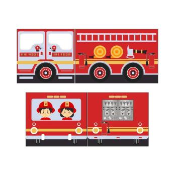 Draperie pentru copii pentru pat 4 buc. 195x75 cm Fire Truck – Vipack