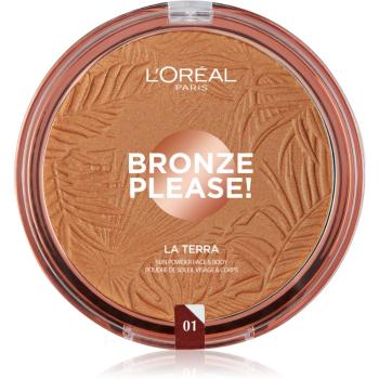 L’Oréal Paris Wake Up & Glow La Terra Bronze Please! bronzer și pudră pentru contur culoare 01 Portofino Leger 18 g