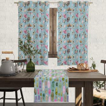 Draperie Mike & Co. NEW YORK Butterflies, 140 x 270 cm, albastru