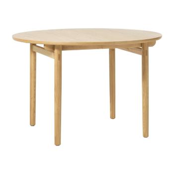 Masă de dining rotundă extensibilă cu aspect de lemn de stejar ø 120 cm Carno – Unique Furniture