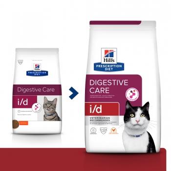 HILL'S Prescription Diet i/d Sensitive Digestive Care, Pui, dietă veterinară pisici, hrană uscată, sistem digestiv, 3kg