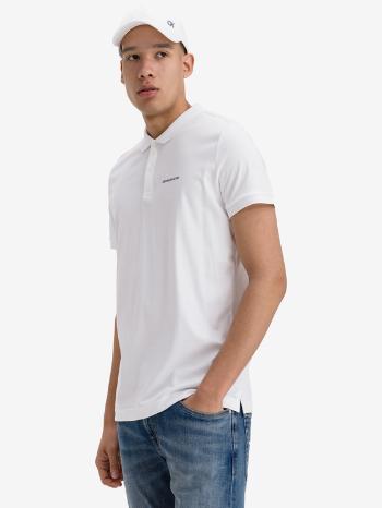 Calvin Klein Jeans Micro Branding Liquid Polo Tricou Alb