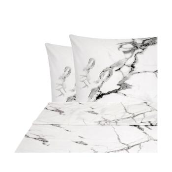 Lenjerie de pat din bumbac percale Westwing Collection, 180 x 300 cm, alb