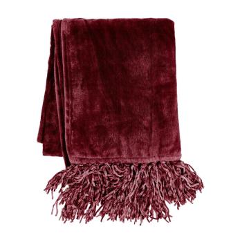 Cuvertură burgundy din micropluș pentru pat dublu 220x240 cm - Tiseco Home Studio