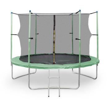 KLARFIT Rocket Start XXL trampoline 305cm siguranță scara net din aluminiu Capac verde
