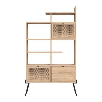 Bibliotecă în culoare naturală cu aspect de lemn de stejar 95x170 cm Ecrin – Marckeric