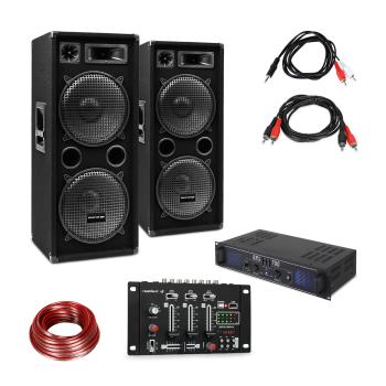 Skytec SPL700EQ, set de amplificator, cu 2 difuzoare, consolă de mixaj