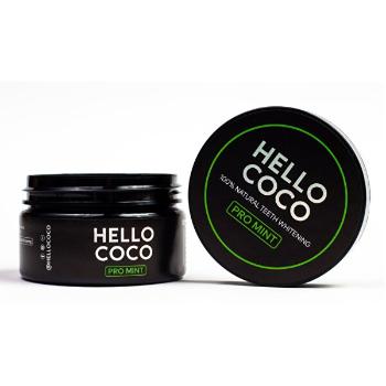 Hello Coco Carbon activat pentru albirea dinților cu aromă de mentă 100 % Natural Teeth Whitening PRO MINT 30 g