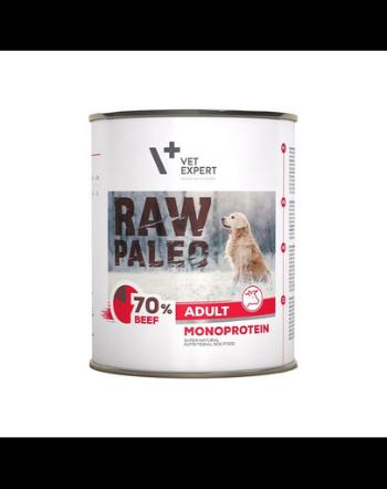 VETEXPERT RAW PALEO - Hrană umedă pentru câini adulți - vită - 800g