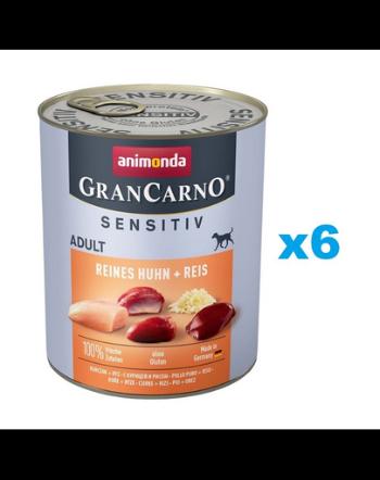 ANIMONDA GranCarno Sensitiv Pure Chicken&amp;Rice 6x800 g Hrana umeda caini sensibili, cu pui si orez