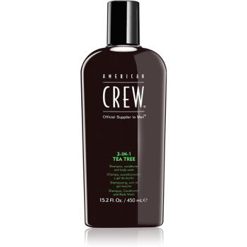 American Crew Hair & Body 3-IN-1 Tea Tree sampon, balsam si gel de dus 3in1 pentru barbati 450 ml