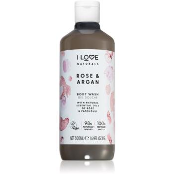 I love... Naturals Rose & Argan gel de dus imbatator cu aromă de trandafiri 500 ml