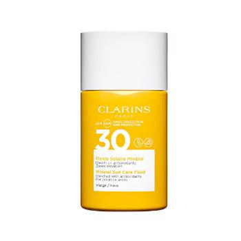Clarins Fluid de bronzare - oferă protecție solară minerală pentru zona sensibilă a feței SPF 30 (Mineral Sun Care Fluid) 30 ml
