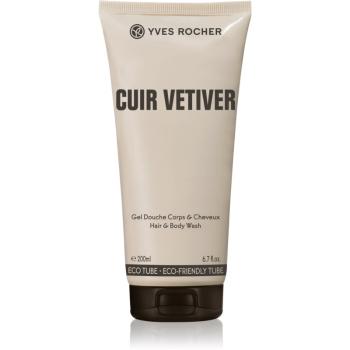 Yves Rocher Cuir Vétiver gel de dus pentru corp si par pentru bărbați 200 ml