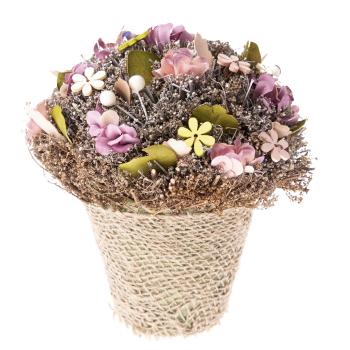Ghiveci cu flori artificiale Leerdam, 18 cm