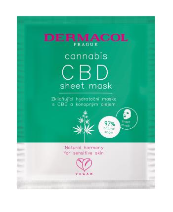 Dermacol Mască hidratantă textilă liniștitoare cu CBD și ulei de cânepă Cannabis (Sheet Mask)