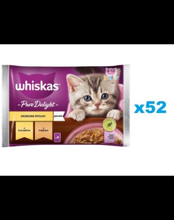 WHISKAS Junior 52x85g hrana umeda pentru pisoi, cu pui si curcan in aspic