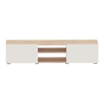 Masă TV crem  cu aspect de lemn de stejar 140x31 cm Podium - TemaHome