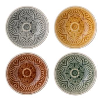 Set 4 boluri din gresie ceramică Bloomingville Rani, ø 9 cm, multicolor