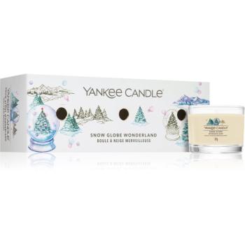 Yankee Candle Snow Globe Wonderland 3 Mini Votives Candles set cadou de Crăciun I.