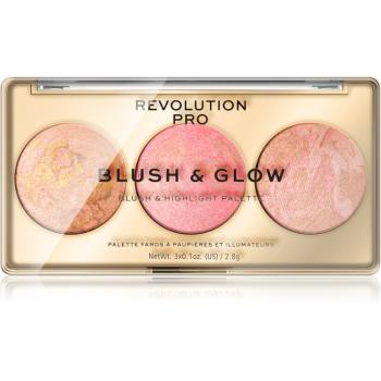 Revolution PRO Blush & Glow paleta pentru intreaga fata culoare Peach Glow 8.4 g