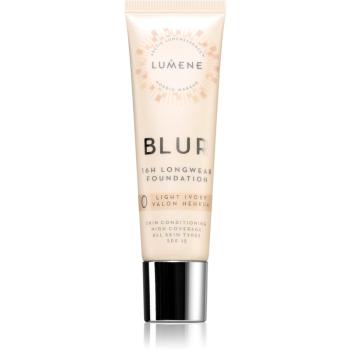 Lumene Blur 16h Longwear Foundation machiaj persistent SPF 15 culoare 0 Light Ivory