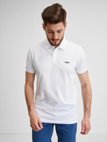 BOSS Polo Tricou Alb