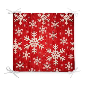 Pernă de scaun din amestec de bumbac cu model de Crăciun Minimalist Cushion Covers Snowflakes, 42 x 42 cm