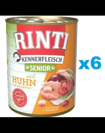 RINTI Kennerfleish Senior Chicken 6x800 g conserve alimente caini, cu pui