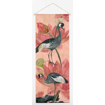 Tapiserie 40x155 cm Flores y Gruas – Madre Selva