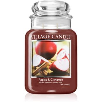 Village Candle Apples & Cinnamon lumânare parfumată  (Glass Lid) 602 g