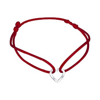 Praqia Jewellery Brățară Kabbalah cu șnur roșu Inimă KA6179