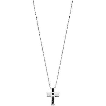 Morellato Colier de oțel pentru bărbați cu o cruce și cristale Motown SALS05