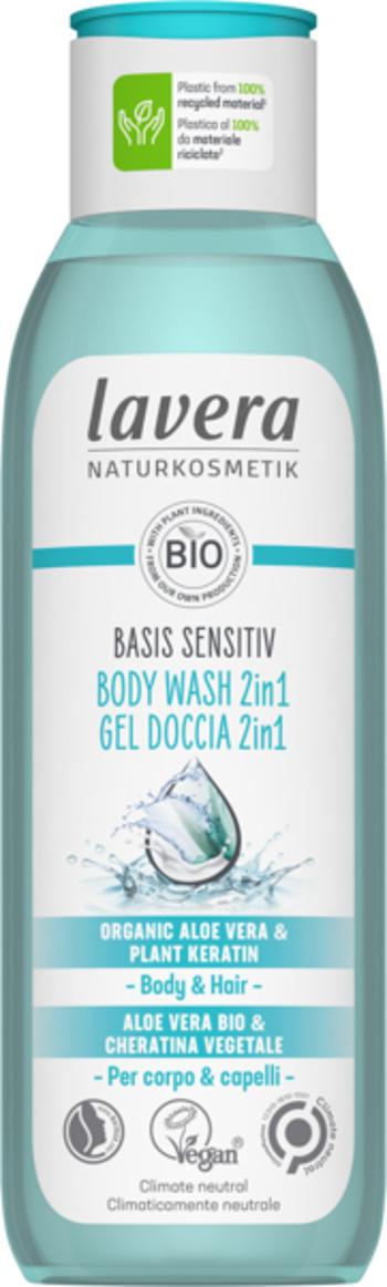 Lavera Gel de duș pentru corp și păr cu un parfum natural neutru pentru piele uscată și sensibilă 2 v 1 Basis sensitiv (Body Wash) 250 ml