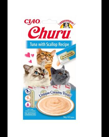 INABA Churu Cat Recompensa pentru pisici, piure cu ton si scoici 56 g