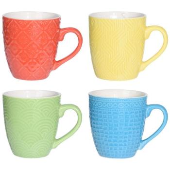 Set 4 căni din ceramică EH Primary, 240 ml