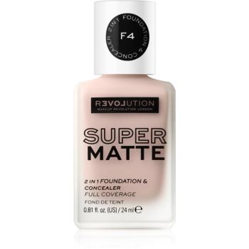 Revolution Relove Super Matte Foundation machiaj matifiant de lungă durată culoare F4 24 ml