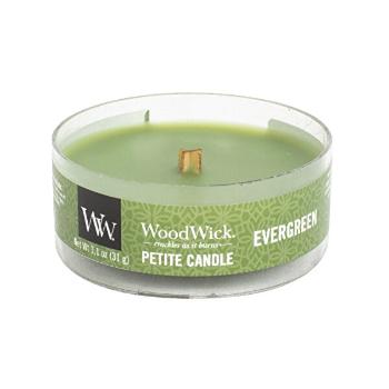 WoodWick Lumânare parfumată Petite Evergreen 31 g