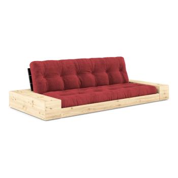 Canapea roșie extensibilă cu tapițerie din catifea reiată  244 cm Base – Karup Design