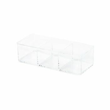 Organizator de bijuterii și cosmetice Compactor transparent, 3 compartimente