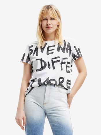 Desigual Enya Tricou Alb